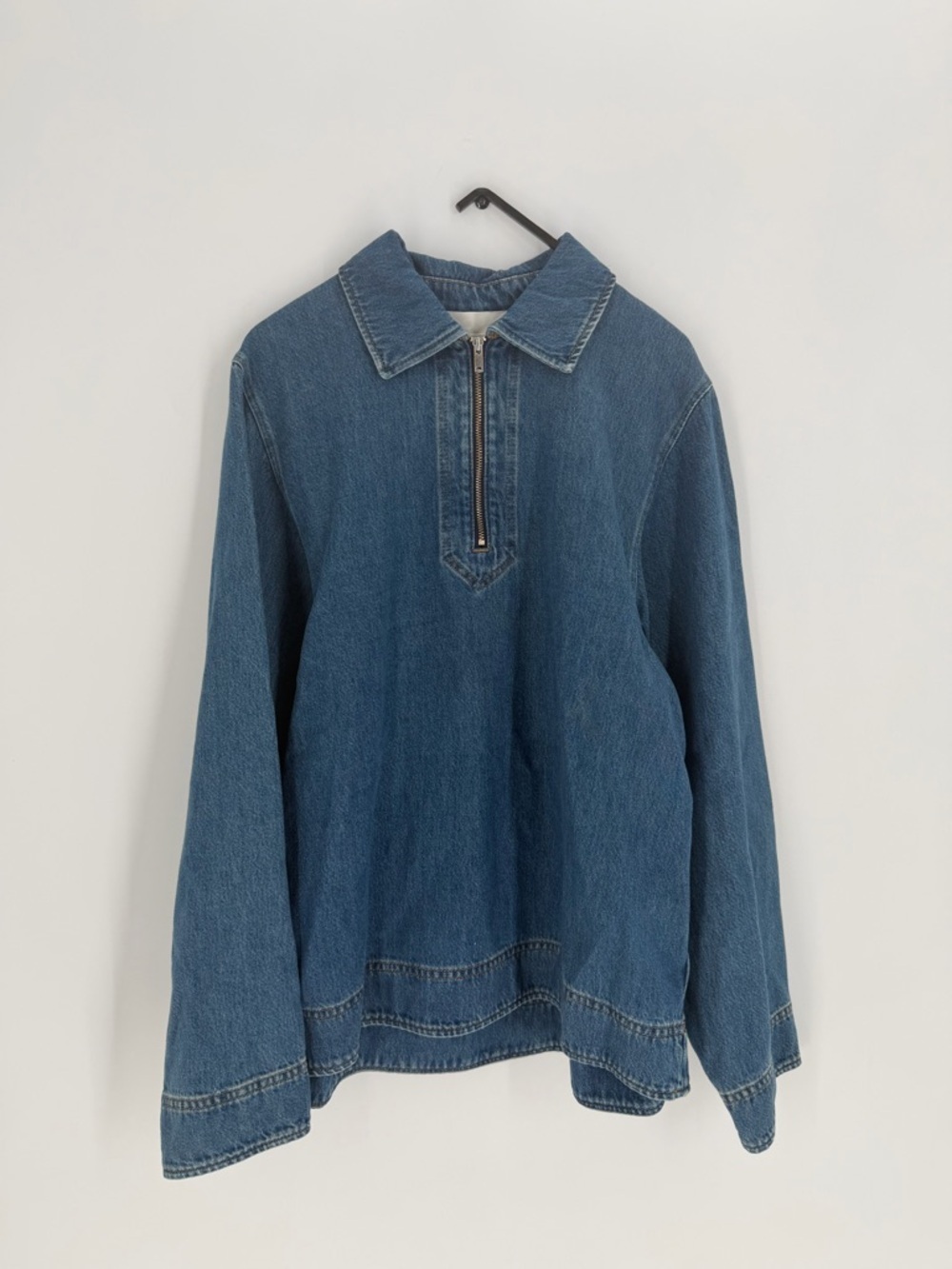 NWT Cos Denim Half Zip Blouse Size 6 - Picture 3 of 7